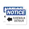 Signmission Sidewalk Detour (Left Arrow) Sign With Symbol, 10 in W x Rectangle, Vinyl Decal OS-2PACK-NS-D-710-L-18326 - alternate 1